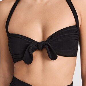 Norma Kamali Tie Front Bikini Swim Top
